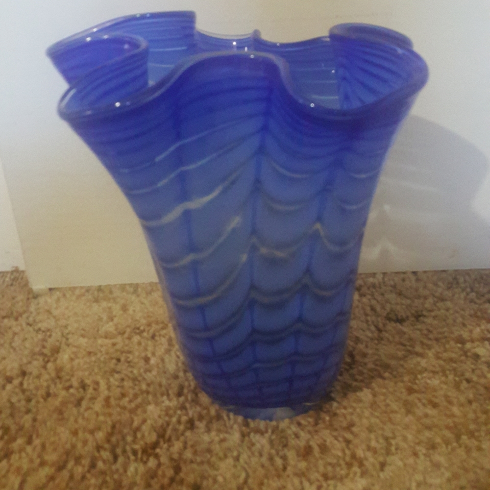 Blue glass vase